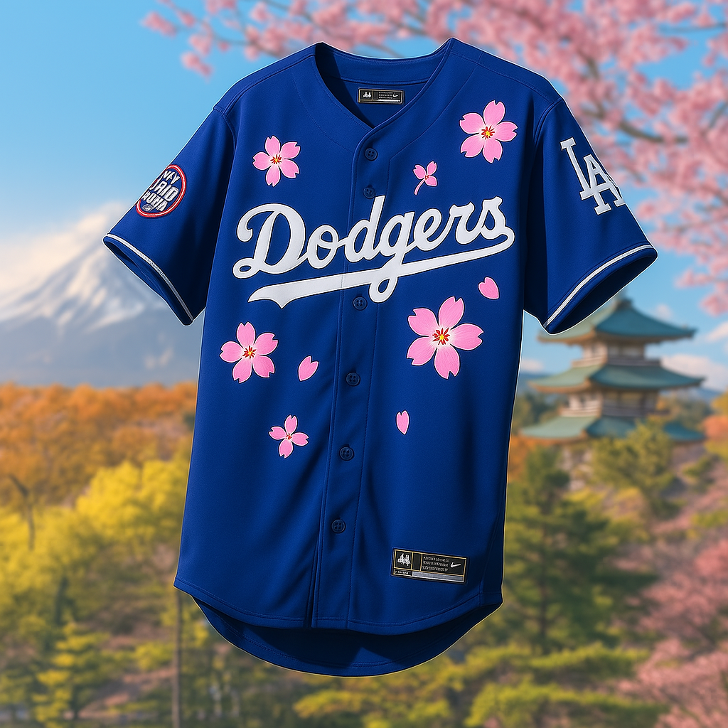 Dodgers x Takashi Murakami Tokyo Series 2025 Blue Jersey