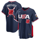 Maillot bleu du stade routier de la Classique mondiale de baseball 2026 de l'équipe de baseball des États-Unis